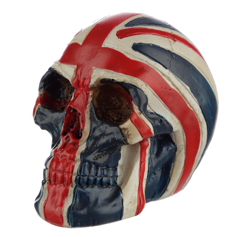 Resin Skull Union Jack Head Ornament - Unique Home Decoration