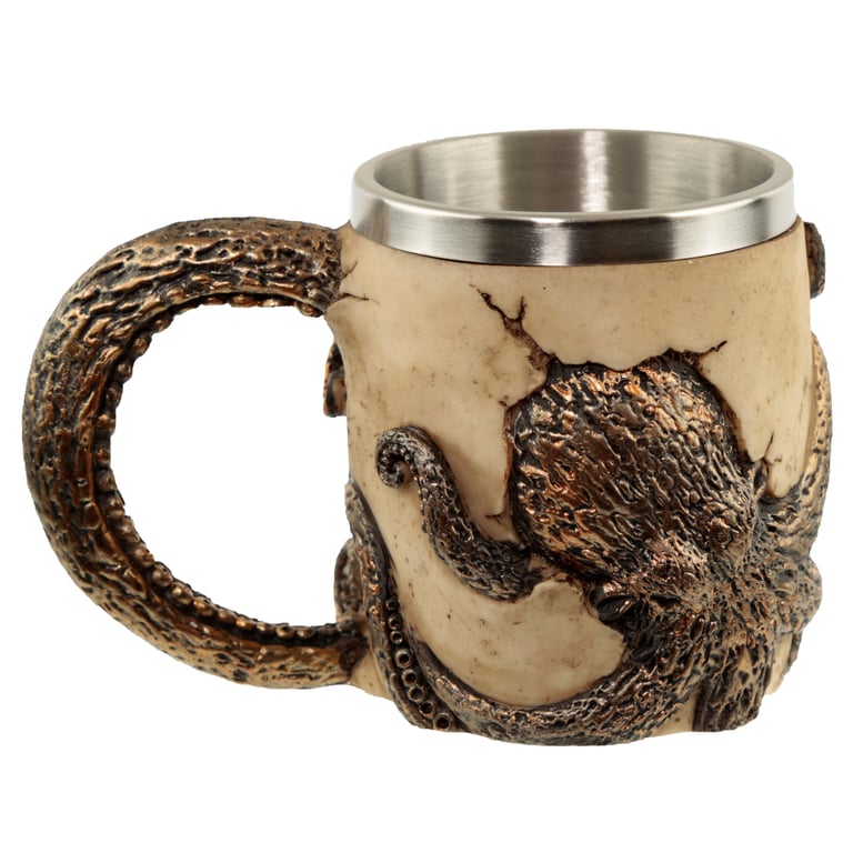 Bronze Octopus Skull Decorative Tankard - Halloween Home Decoration