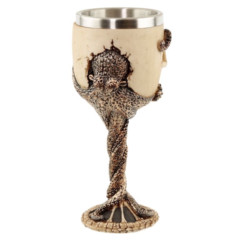 Collectable Decorative Resin Octopus Skull Goblet - Stainless Steel Accent Home Decor Item