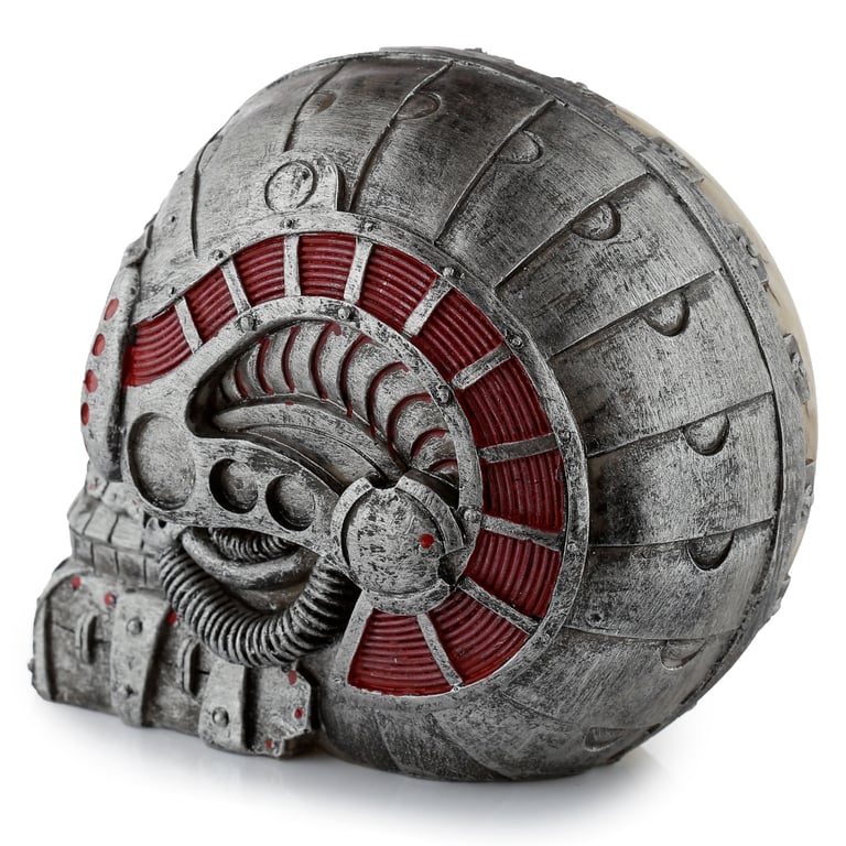 Resin Fantasy Steampunk Half Robot Skull Ornament