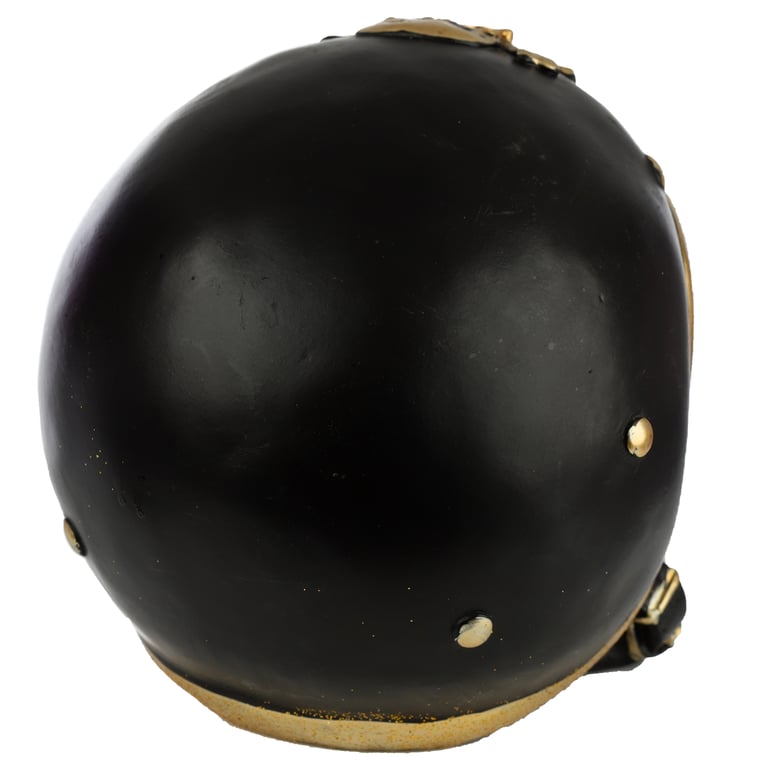 Gold Punk Skull Fantasy Biker Helmet Resin Ornament