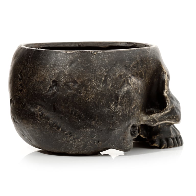 Skull Resin Planter - Indoor/Outdoor Garden Decoration with Drainage Hole