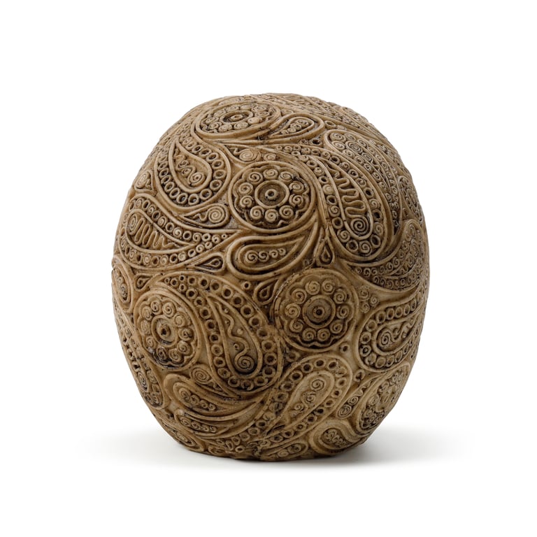 Damask Skull Resin Ornament - Elegant Home Decor and Halloween Decoration