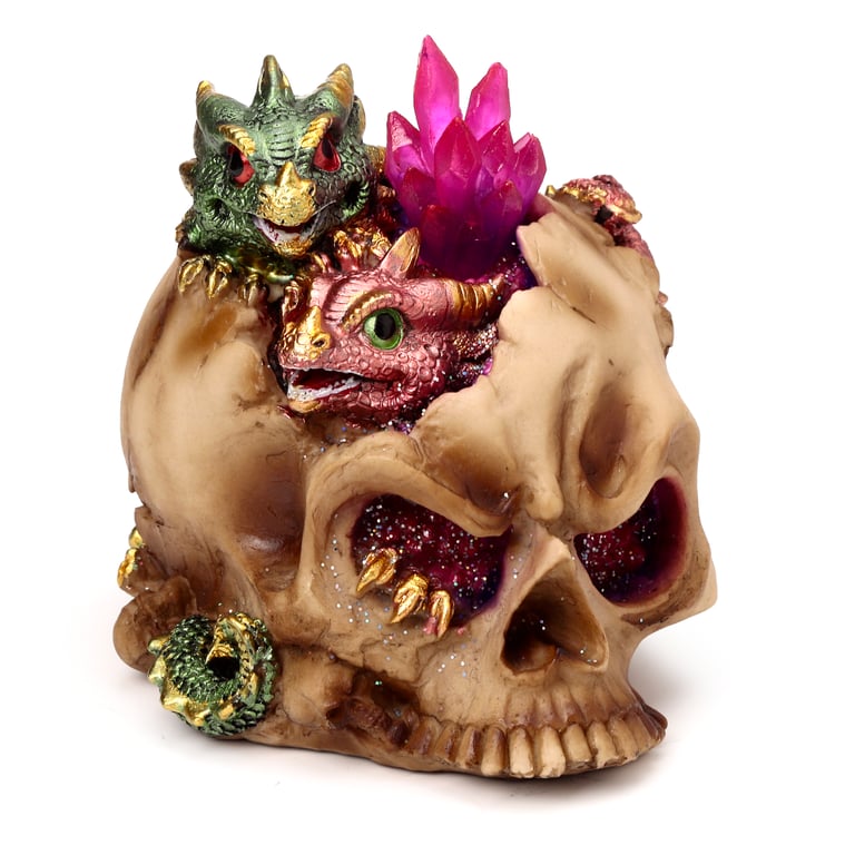 LED Dragon Ornament - Resin and Plastic Construction with On/Off Switch