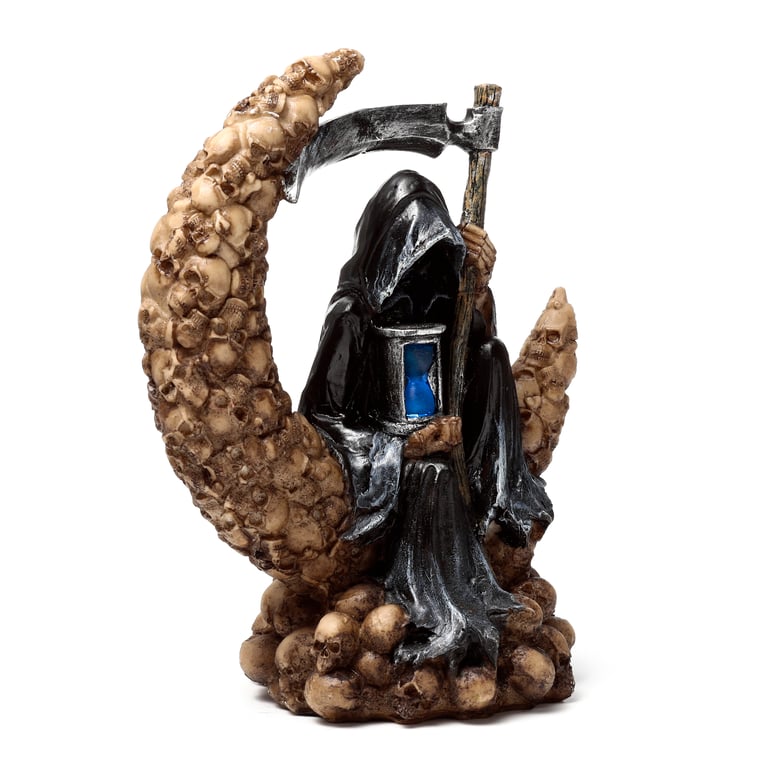Reaper Moon of Skulls LED Ornament - Resin and Plastic Decoration with On/Off Switch