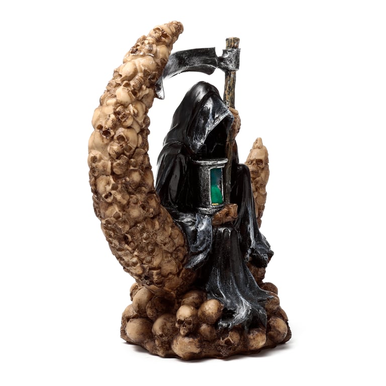 Reaper Moon of Skulls LED Ornament - Resin and Plastic Decoration with On/Off Switch