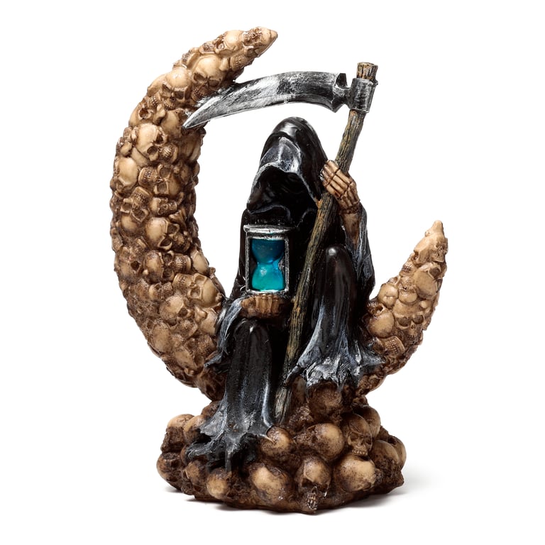 Reaper Moon of Skulls LED Ornament - Resin and Plastic Decoration with On/Off Switch