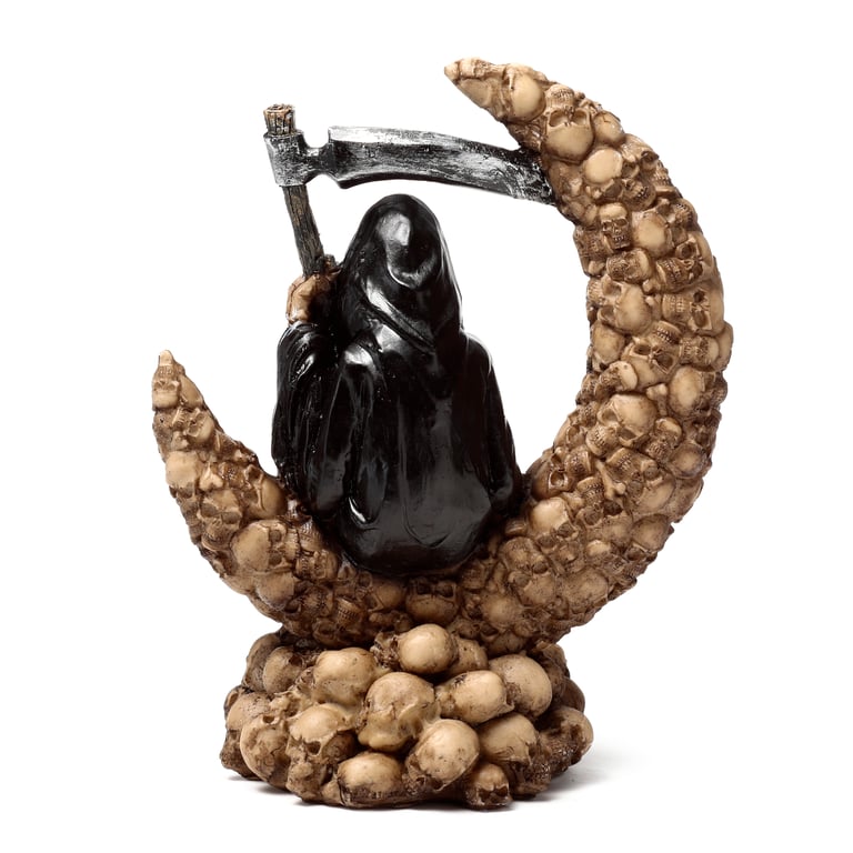 Reaper Moon of Skulls LED Ornament - Resin and Plastic Decoration with On/Off Switch