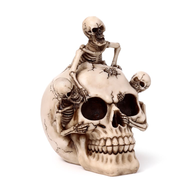 Resin Skull Decoration - Bursting Skeletons Halloween Ornament