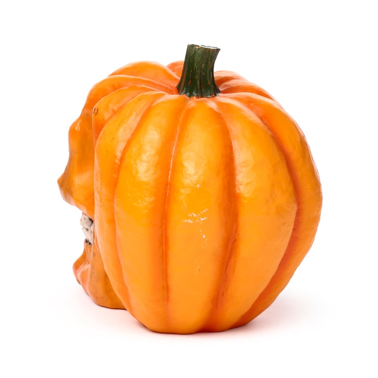 Resin Pumpkin Skull Ornament - Halloween Home Decoration