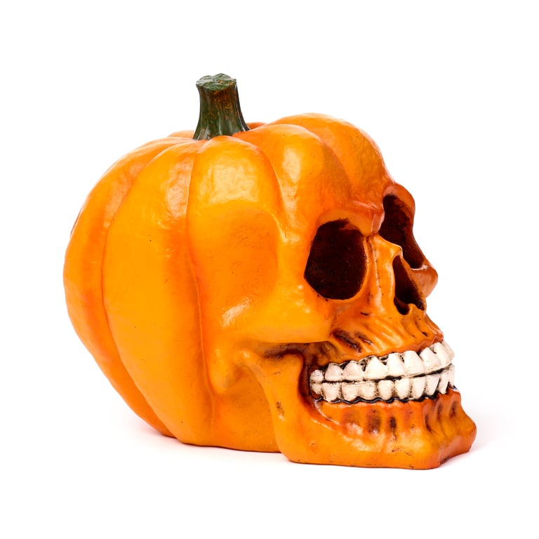 Resin Pumpkin Skull Ornament - Halloween Home Decoration