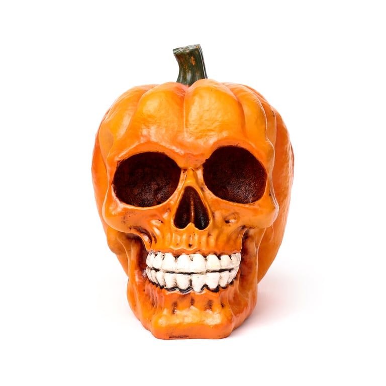 Resin Pumpkin Skull Ornament - Halloween Home Decoration