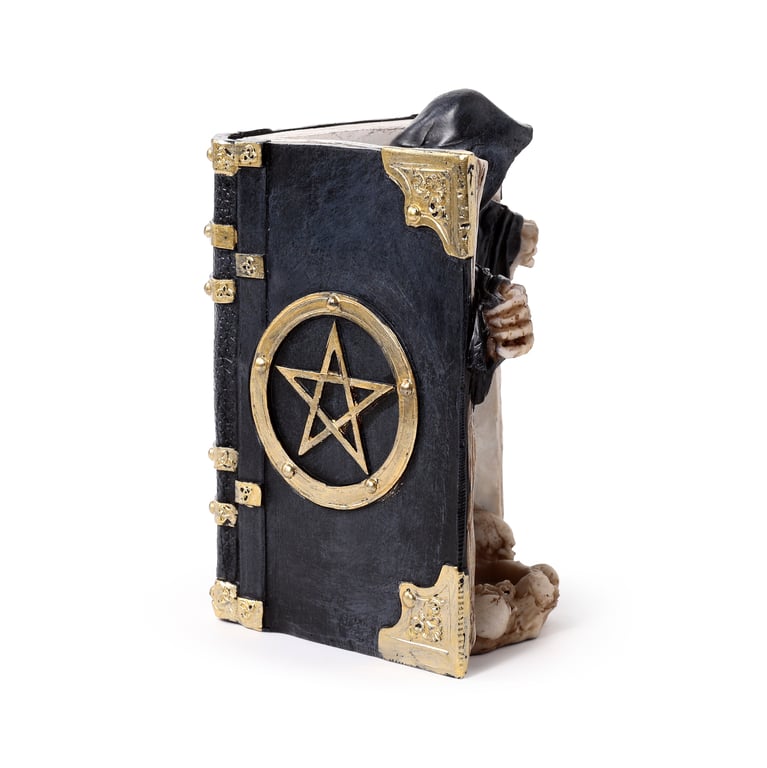 Resin Tea Light Holder - Skull Decor for Halloween Season