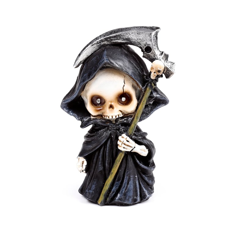 Resin Reaper Mini Skull Halloween Ornament Set of 3