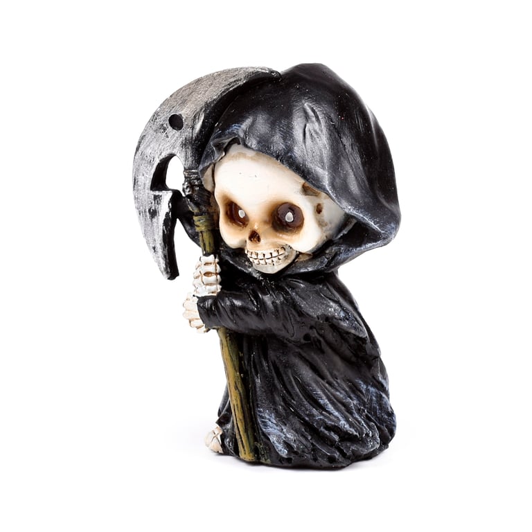 Resin Reaper Mini Skull Halloween Ornament Set of 3