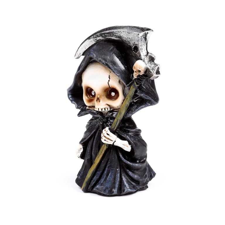 Resin Reaper Mini Skull Halloween Ornament Set of 3