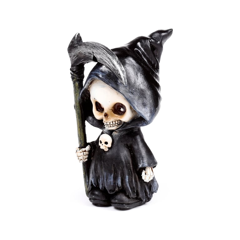Resin Reaper Mini Skull Halloween Ornament Set of 3
