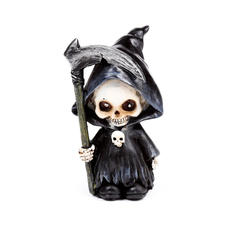 Resin Reaper Mini Skull Halloween Ornament Set of 3