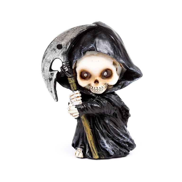 Resin Reaper Mini Skull Halloween Ornament Set of 3