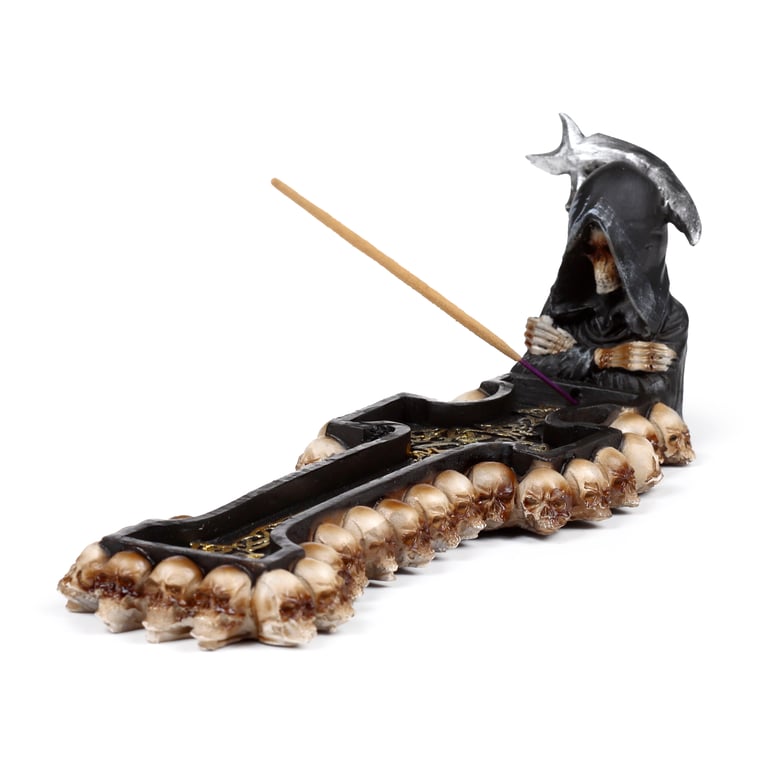 Resin Reaper Death Cross Incense Burner - Halloween Home Decor