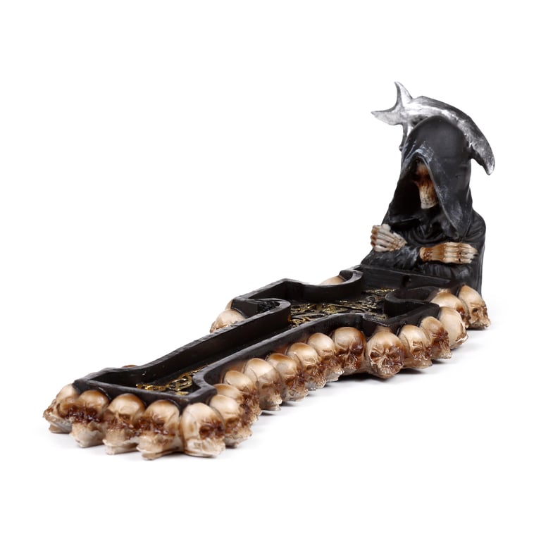 Resin Reaper Death Cross Incense Burner - Halloween Home Decor