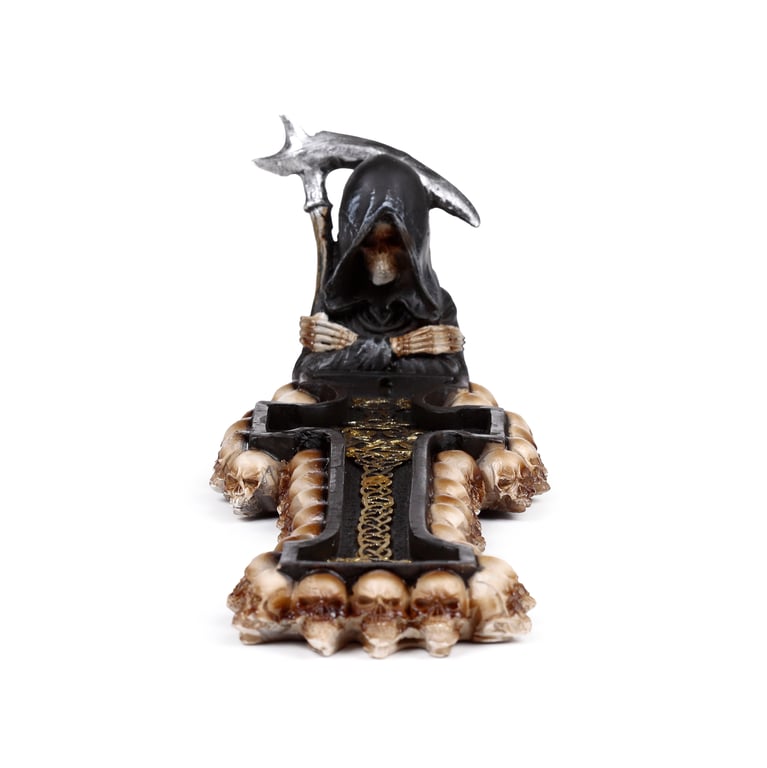 Resin Reaper Death Cross Incense Burner - Halloween Home Decor