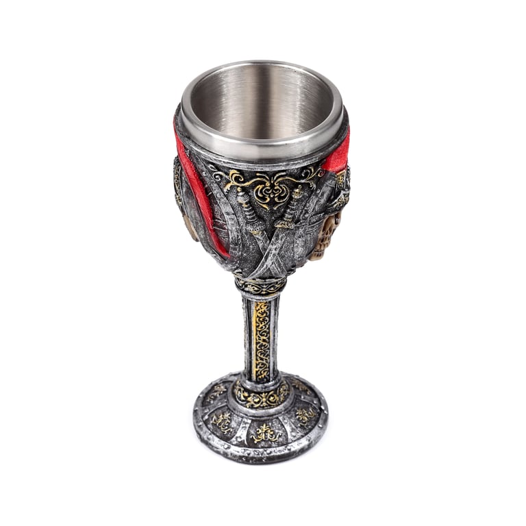 Roman Soldier Decorative Resin & Stainless Steel Goblet - Home Decor Wine Glass Decoration