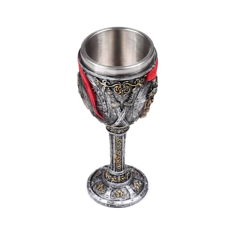 Roman Soldier Decorative Resin & Stainless Steel Goblet - Home Decor Wine Glass Decoration