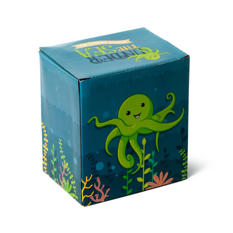 Lisa Parker Octopus Shaped Handle Dolomite Ceramic Mug - 400ml Food Safe Design