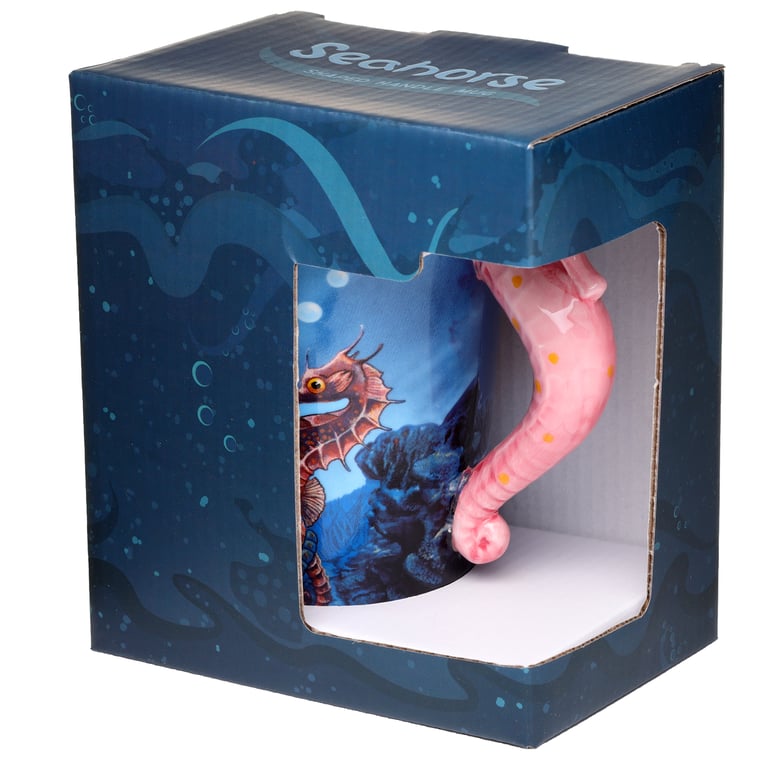 Dolomite Shaped Handle Ceramic Mug - Lisa Parker Seahorse Design