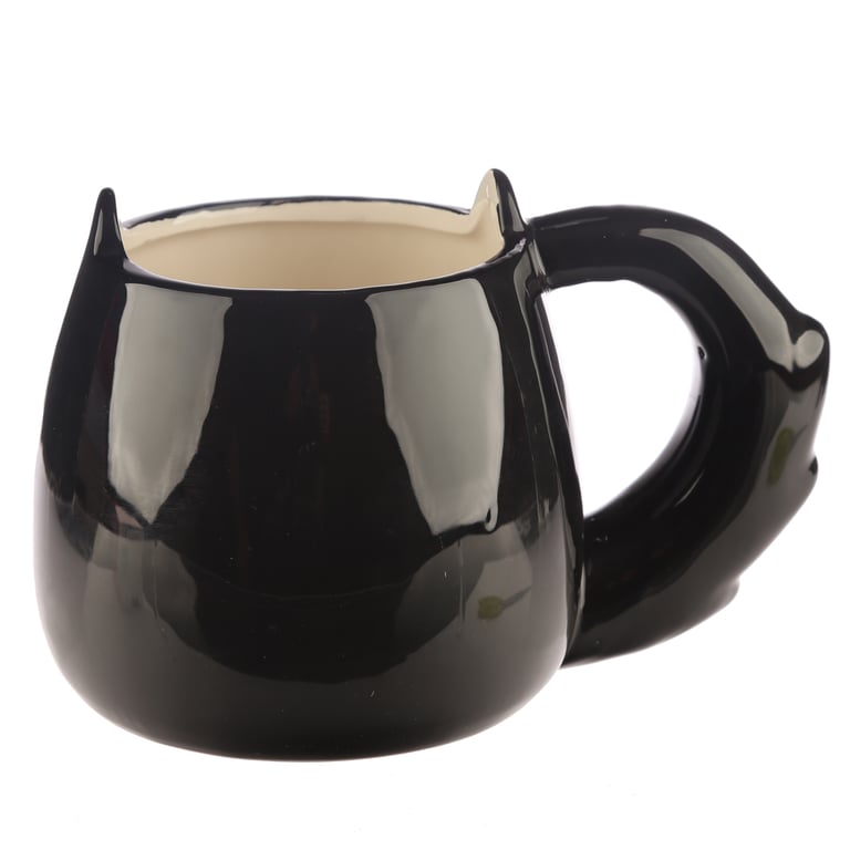 Feline Fine Black Cat Novelty Ceramic Mug - Food Safe, 400ml
