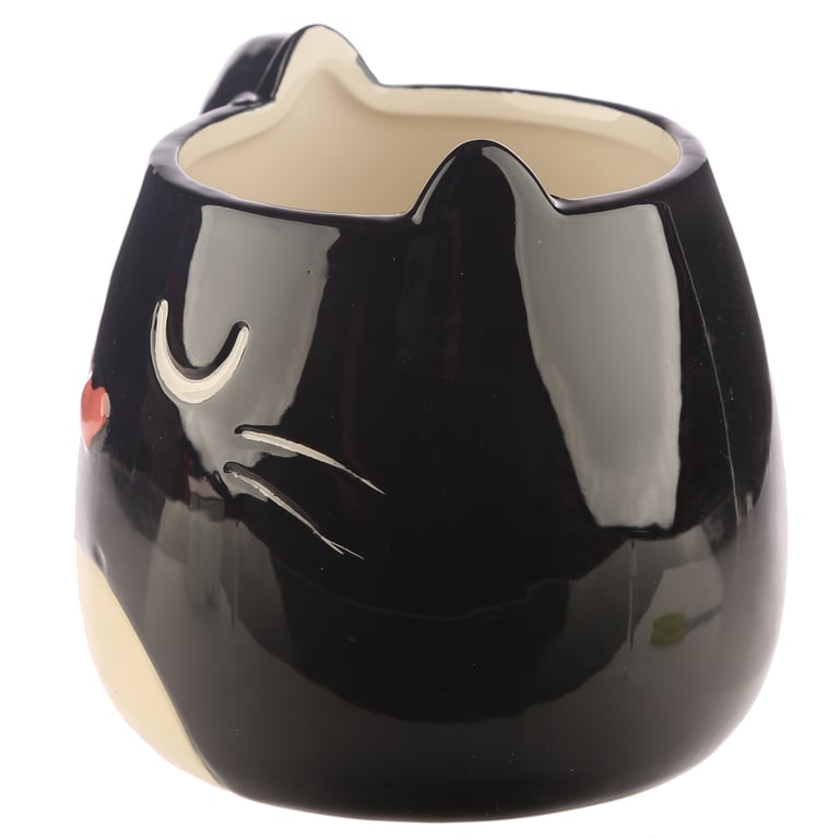 Feline Fine Black Cat Novelty Ceramic Mug - Food Safe, 400ml