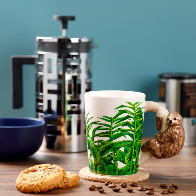 Dolomite Ceramic Jungle Explorer Sloth Mug - 400ml Food Safe Shaped Handle Design