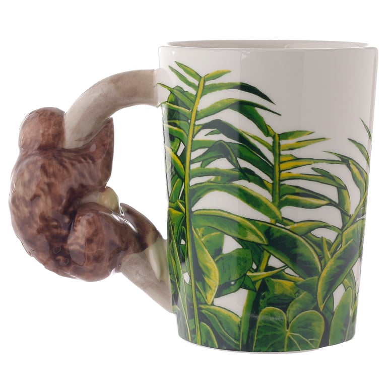 Dolomite Ceramic Jungle Explorer Sloth Mug - 400ml Food Safe Shaped Handle Design