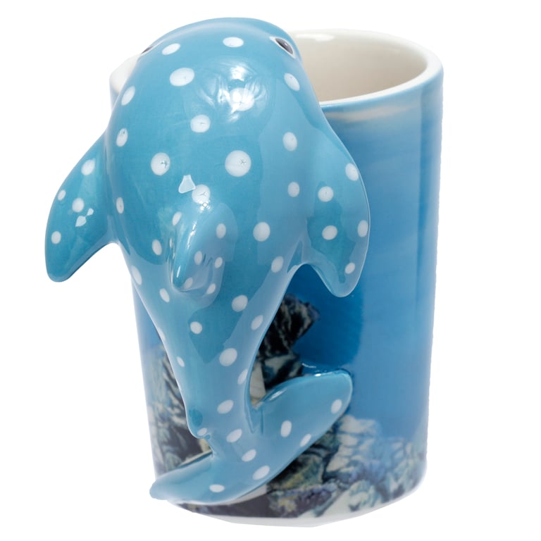 Dolomite Ceramic Whale Shark Shaped Handle Mug - 400ml Food Safe and Durable