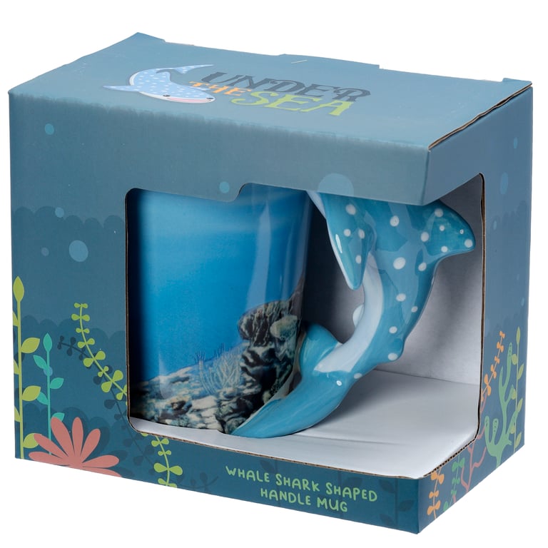 Dolomite Ceramic Whale Shark Shaped Handle Mug - 400ml Food Safe and Durable