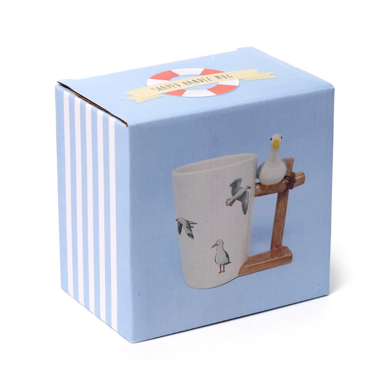 Dolomite Ceramic Seagull Buoy Mug - 400ml, Food Safe, Handcrafted Design
