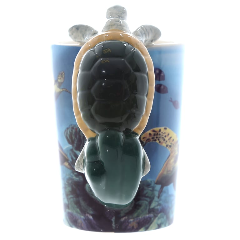 Ceramic Turtle Mug - 400ml Food Safe Shaped Handle Design