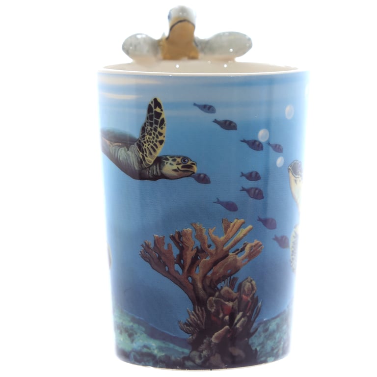 Ceramic Turtle Mug - 400ml Food Safe Shaped Handle Design