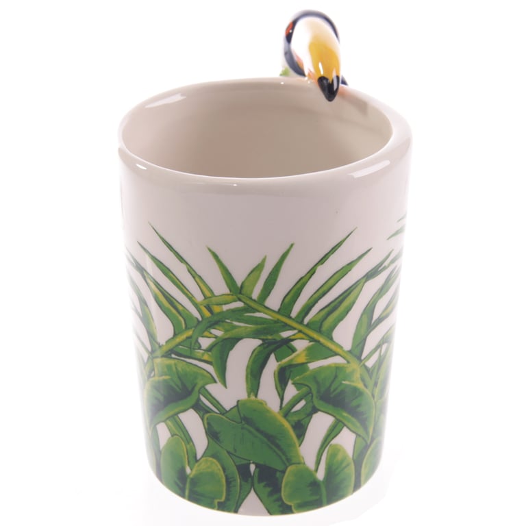 Ceramic Toucan Party Shaped Handle Mug - 400ml, Food Safe