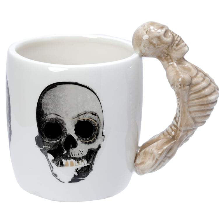 Dolomite Ceramic Skeleton Mug - 400ml, Microwave and Dishwasher Not Recommended