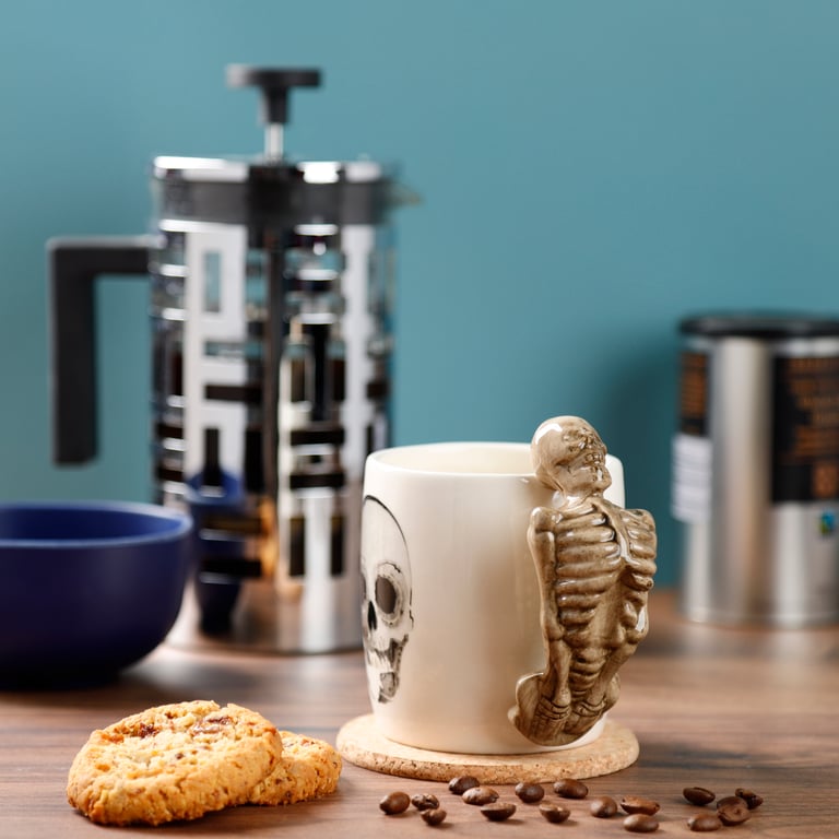 Dolomite Ceramic Skeleton Mug - 400ml, Microwave and Dishwasher Not Recommended