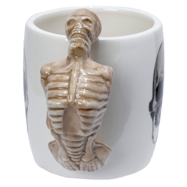 Dolomite Ceramic Skeleton Mug - 400ml, Microwave and Dishwasher Not Recommended