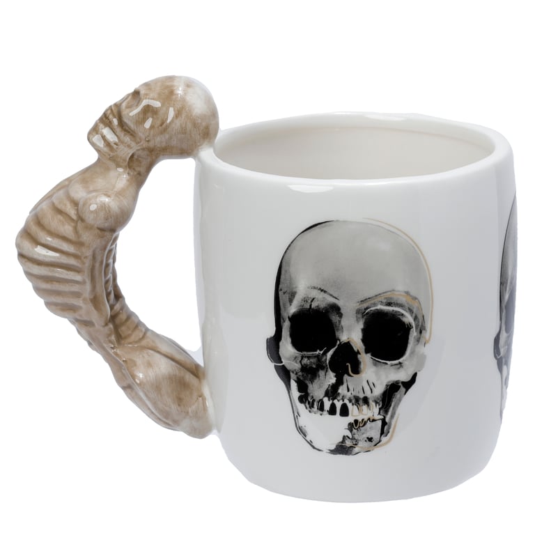 Dolomite Ceramic Skeleton Mug - 400ml, Microwave and Dishwasher Not Recommended