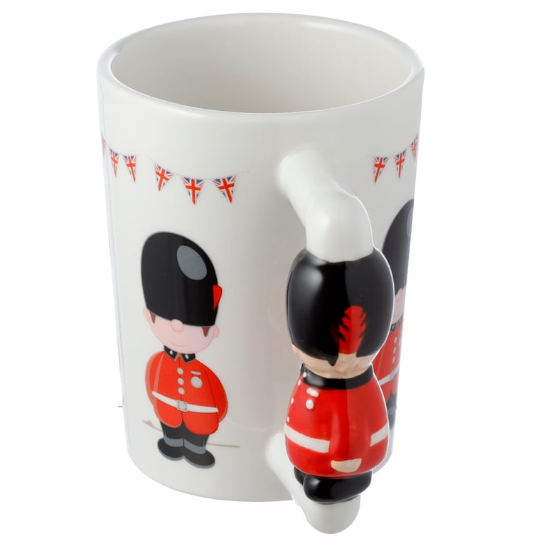 London Guardsman Hand-Shaped Dolomite Ceramic Mug 400ml Food Safe