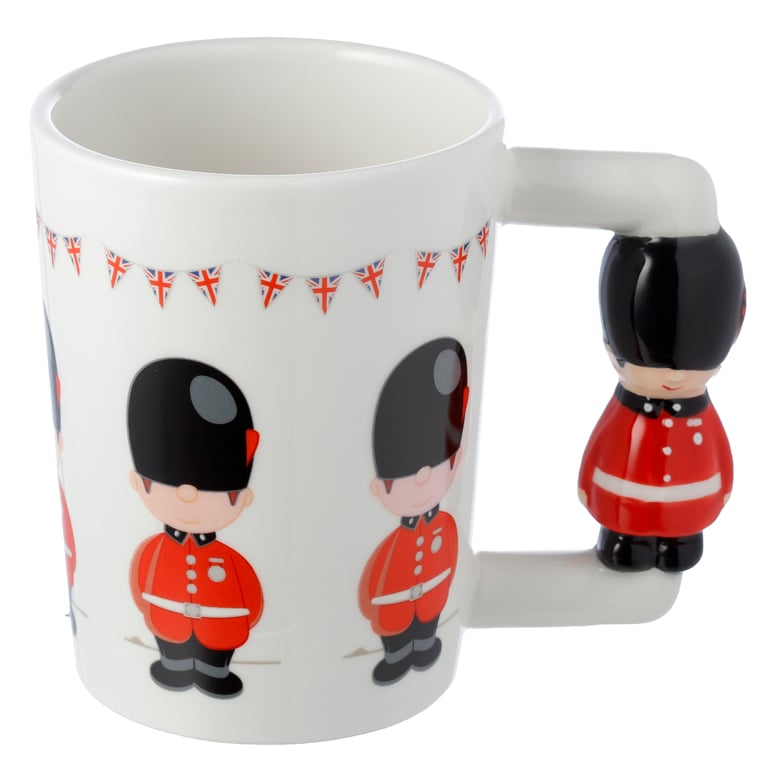 London Guardsman Hand-Shaped Dolomite Ceramic Mug 400ml Food Safe