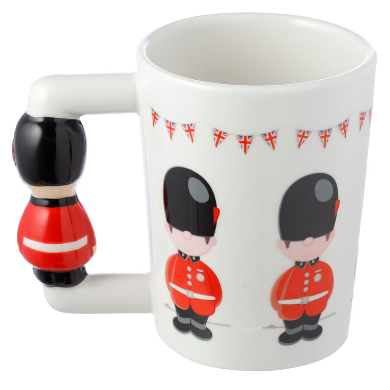 London Guardsman Hand-Shaped Dolomite Ceramic Mug 400ml Food Safe