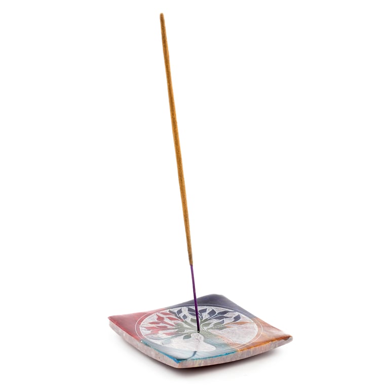 Soapstone Tree of Life Incense Burner Dish