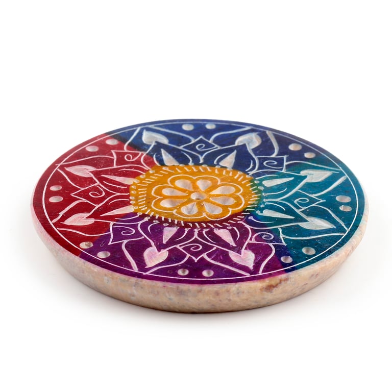Soapstone Incense Burner Dish - Natural Holder for Incense Sticks & Cones