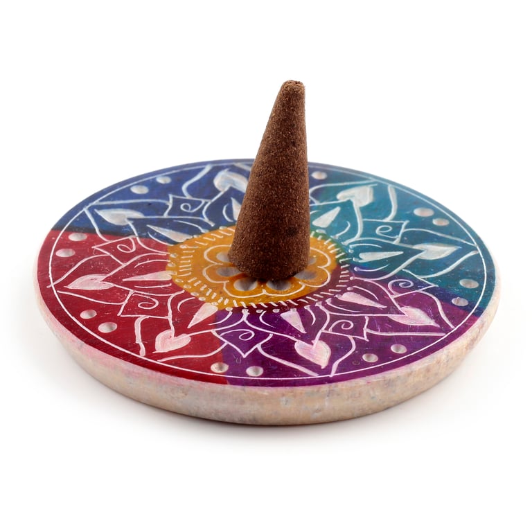 Soapstone Incense Burner Dish - Natural Holder for Incense Sticks & Cones